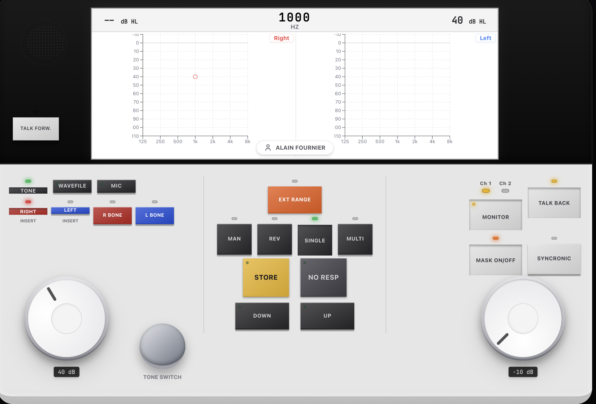 Simulation Audiomètre Cockpit